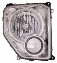 HEAD LAMP RH CHROME BEZEL W/O FOG LAMP ROUND BULB SHIELD HQ