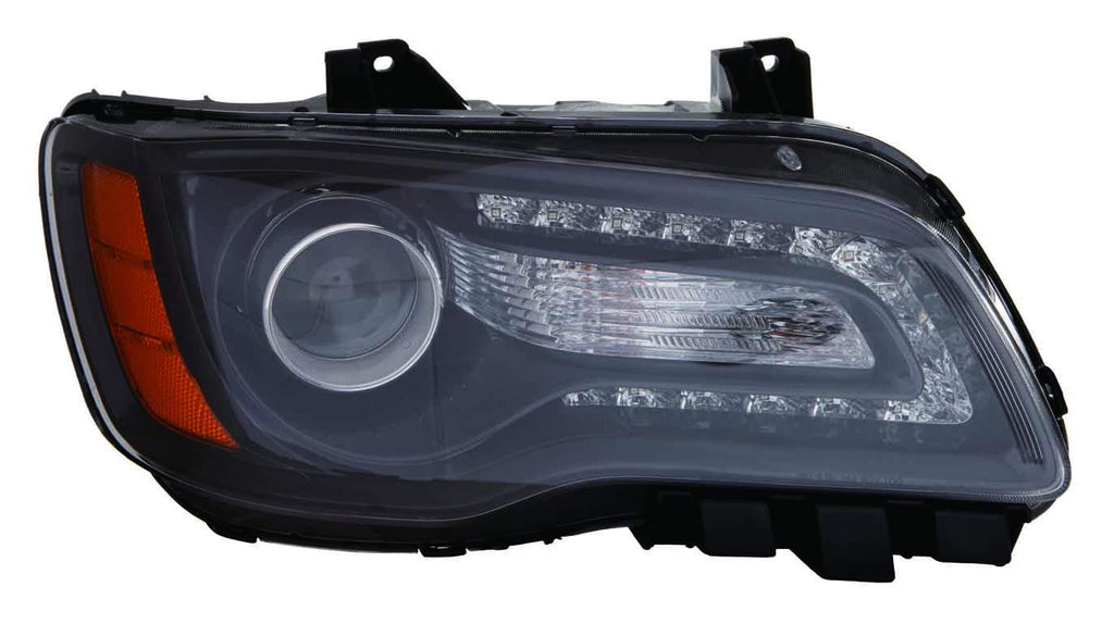 HEAD LAMP RH HALOGEN BLACK BEZEL HQ