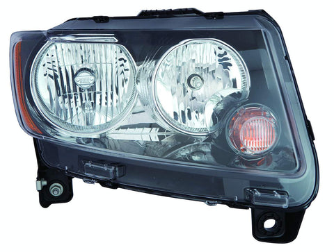 HEAD LAMP RH HALOGEN BLACK BEZEL HQ