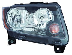 HEAD LAMP RH HALOGEN BLACK BEZEL HQ