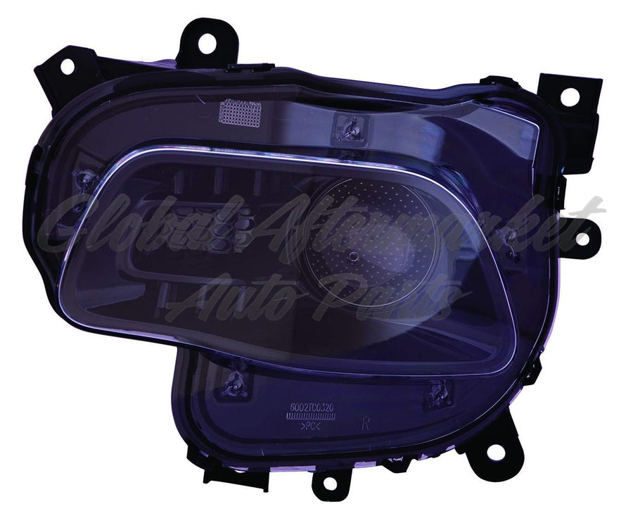 HEAD LAMP RH HALOGEN BLACK BEZEL