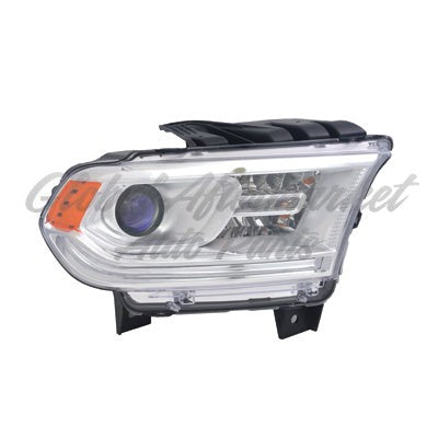 HEAD LAMP RH HALOGEN CHROME BEZEL W/LED DRL CAPA