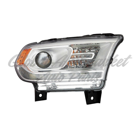 HEAD LAMP RH HALOGEN CHROME BEZEL LED W/DRL W/O LOGO