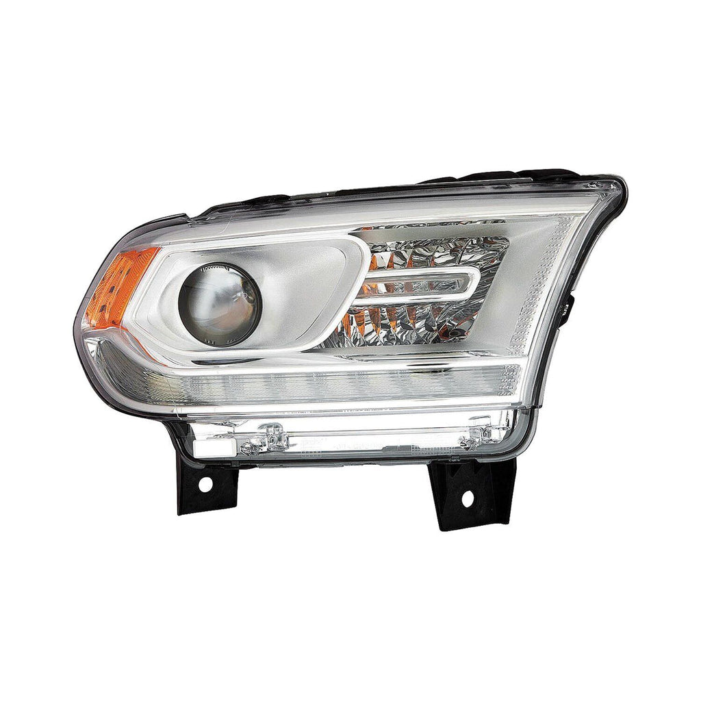 HEAD LAMP RH HALOGEN CHROME BEZEL LED W/DRL W/O LOGO CAPA