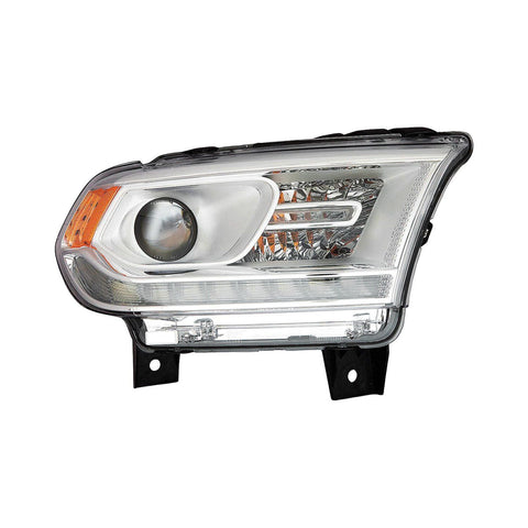HEAD LAMP RH HALOGEN CHROME BEZEL LED W/DRL W/O LOGO CAPA