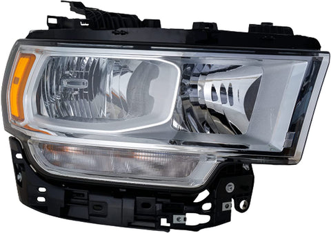 HEAD LAMP RH HALOGEN CHROME BEZEL W/O LOGO HQ