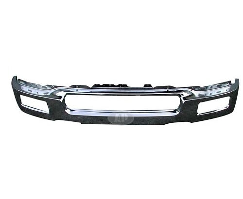 BUMPER FR STEEL CHROME W/SQUARE FOG LAMP HOLE