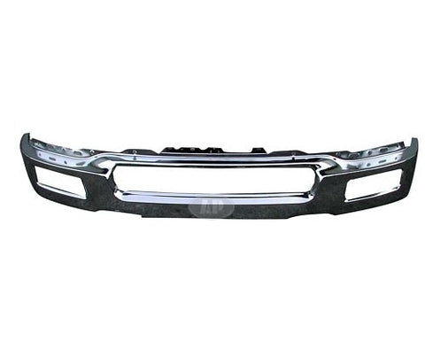 BUMPER FR STEEL CHROME W/SQUARE FOG LAMP HOLE