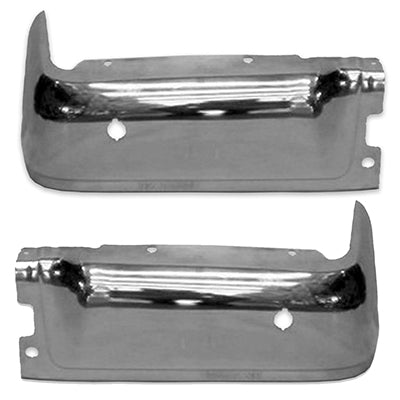 BUMPER FACE BAR RR CHROME W/SENSOR LH/RH SET