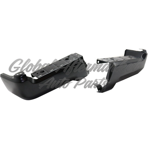 BUMPER FACE BAR RR LH/RH (SET) BLACK STEEL W/O SENSOR HOLES