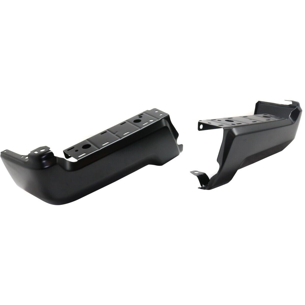 BUMPER FACE BAR RR LH/RH (SET) BLACK STEEL W/O SENSOR HOLES