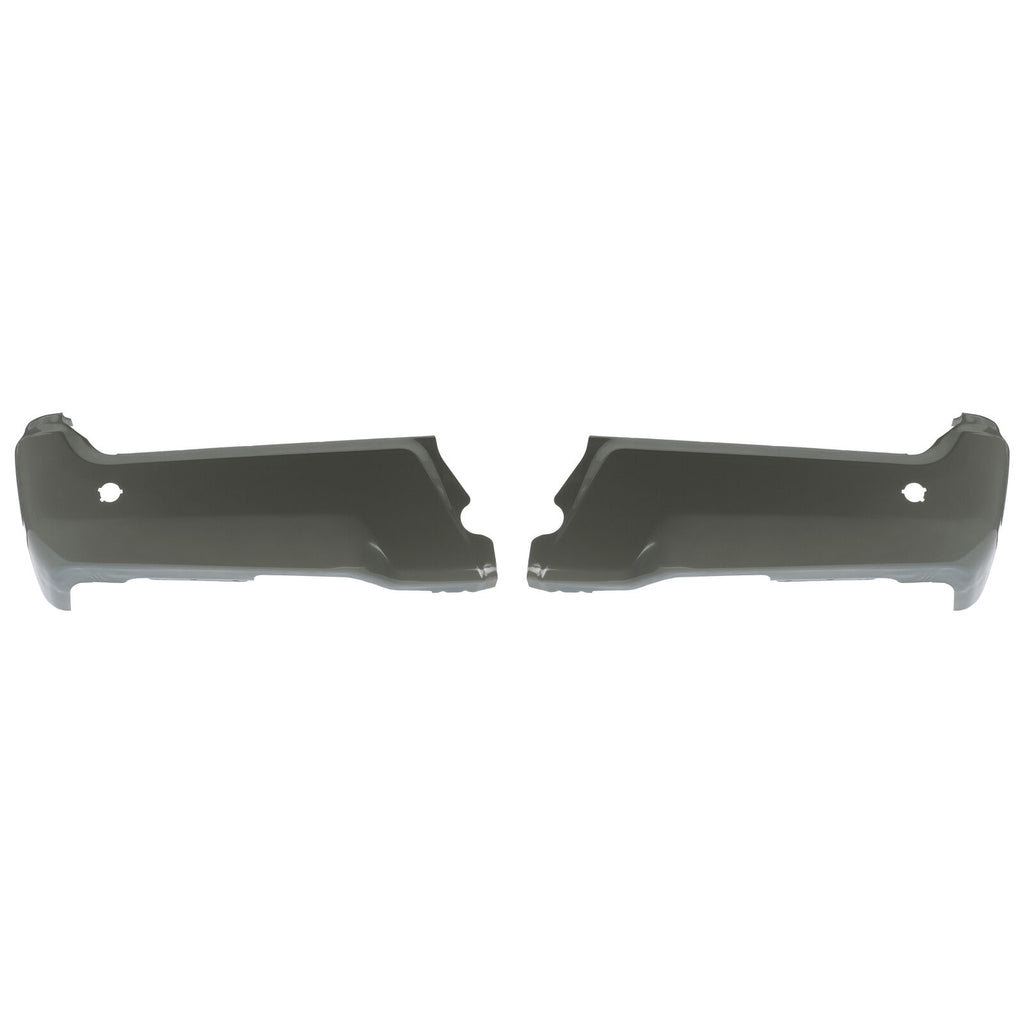 BUMPER FACE BAR RR LH/RH (SET) BLACK STEEL W/ SENSOR HOLES