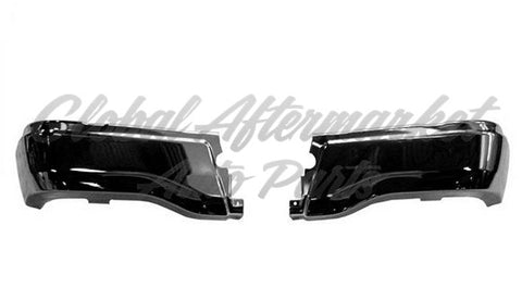 BUMPER FACE BAR RR CHROME STEEL W/O SENSOR W/2PC LH RH SET