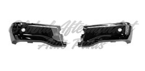 BUMPER FACE BAR RR CHROME STEEL W/SENSOR W/2PC LH RH SET