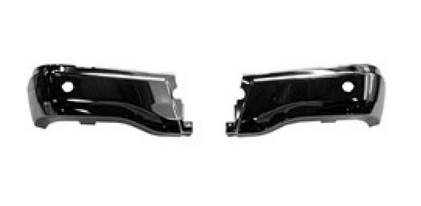BUMPER FACE BAR RR CHROME STEEL W/SENSOR W/2PC LH RH SET