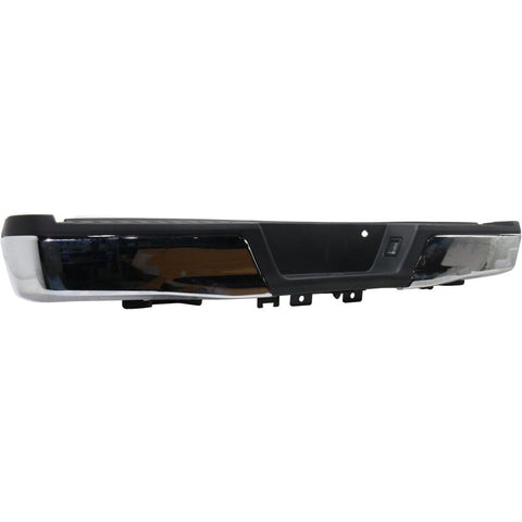 BUMPER RR ASSY CHROME W/BLACK PAD W/O TOW/SENSOR CAPA