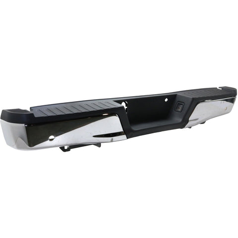 BUMPER RR ASSY CHROME W/BLACK PAD W/SENSOR/MAX TOW HITCH