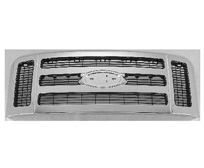 GRILLE MATTE-DK GRAY W/CHROME FRAME XLT/LARIAT MODEL