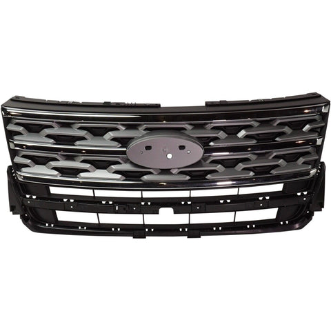 GRILLE FR SILVER GRAY W/CHROME MOLDING