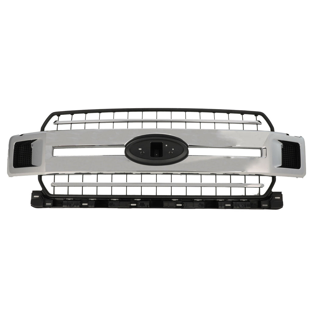 GRILLE FR CHROME ACCENT BARS W/BLACK GRID