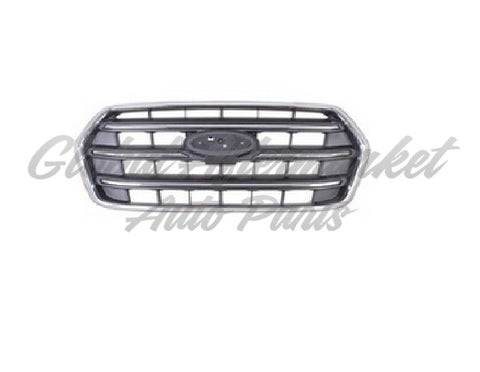 GRILLE FR TEXTURED BLACK BARS W/CHROME MOLDING W/O EMBLEM/CAMERA
