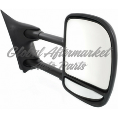 DOOR MIRROR RH POWER TEXTURED DUAL ARM/GLASS TELESCOPIC TYPE ROUND PLUG