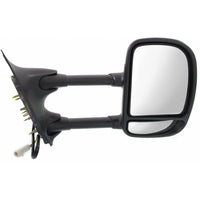 DOOR MIRROR RH POWER TEXTURED DUAL ARM/GLASS TELESCOPIC TYPE ROUND PLUG