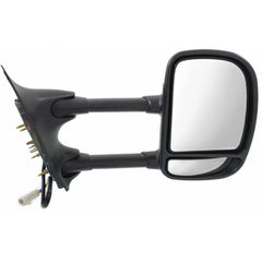 DOOR MIRROR RH POWER TEXTURED DUAL ARM/GLASS TELESCOPIC TYPE ROUND PLUG