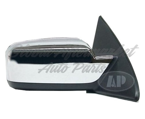 DOOR MIRROR RH POWER HTD CHROME W/PUDDLE LAMP W/O BLIND SPOT