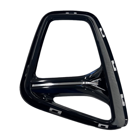 HEAD LAMP BEZEL LH PTD BLACK W/CHROME MOLDING