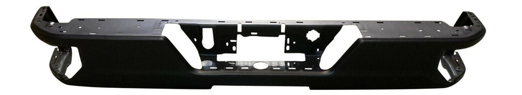 BUMPER FACE BAR RR STEEL BLACK PTM W/O BLIND SPOTS / SENSOR W/ SINGLE EXHAUST