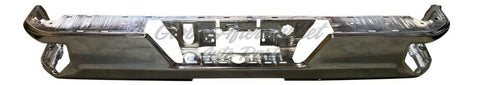 BUMPER FACE BAR RR STEEL CHROME W/O BLIND SPOTS/ SENSOR W/ SINGLE EXHAUST