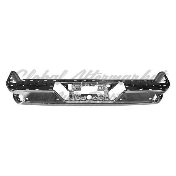 BUMPER FACE BAR RR STEEL CHROME W/BLIND SPOTS/ PARK ASSIST SENSOR/ SINGLE EXHAUST
