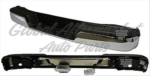 BUMPER RR ASSY CHROME W/O SENSOR W/BLACK PADS 03-25 W/ BRACKETS/ END CAPS/ FITS 18-25 W/O BLIND SPOT
