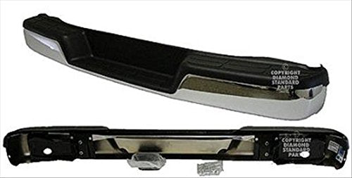 BUMPER RR ASSY CHROME W/O SENSOR W/BLACK PADS 03-25 W/ BRACKETS/ END CAPS/ FITS 18-25 W/O BLIND SPOT CAPA