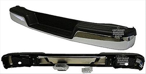 BUMPER RR ASSY CHROME W/O SENSOR W/BLACK PADS 03-25 W/ BRACKETS/ END CAPS/ FITS 18-25 W/O BLIND SPOT CAPA
