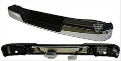 BUMPER RR ASSY CHROME W/O SENSOR W/BLACK PADS 03-25 W/ BRACKETS/ END CAPS/ FITS 18-25 W/O BLIND SPOT