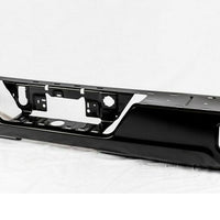 BUMPER RR ASSY STEEL W/O BLIND SPOT BRACKETS (FACE BAR/PAD/INSERTS/OUTER SUPPORT BRACKETS/CHROME EXHAUST BEZELS/LICENSE) W/DUAL EXHAUST W/O SENSOR