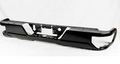 BUMPER RR ASSY STEEL W/O BLIND SPOT BRACKETS (FACE BAR/PAD/INSERTS/OUTER SUPPORT BRACKETS/CHROME EXHAUST BEZELS/LICENSE) W/DUAL EXHAUST W/O SENSOR
