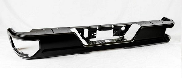 BUMPER RR ASSY CHROME W/BLIND SPOT BRACKETS/ PARK ASSIST SENSOR/ SINGLE EXHAUST/ DUAL RR WHEELS