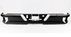 BUMPER RR ASSY CHROME W/ PARK ASSIST SENSOR/ DUAL EXHAUST / BLIND SPOT BRACKETS (FACE BAR/PAD/INSERTS/OUTER SUPPORT BRACKETS/SENSOR)