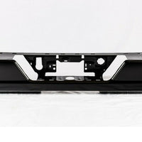 BUMPER RR ASSY CHROME W/ PARK ASSIST SENSOR/ DUAL EXHAUST / BLIND SPOT BRACKETS (FACE BAR/PAD/INSERTS/OUTER SUPPORT BRACKETS/SENSOR)