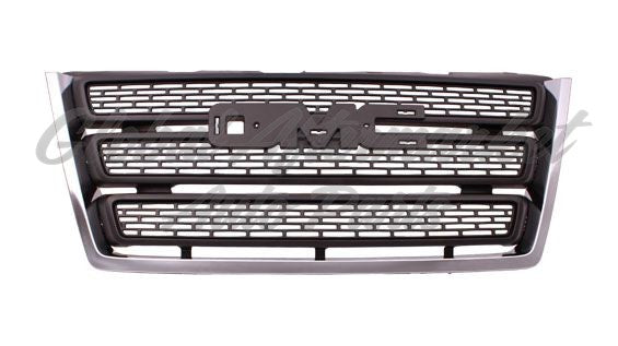 GRILLE MATTE-BLACK W/CHROME MLDG