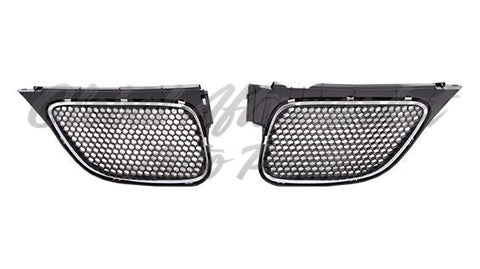 GRILLE LH UPPER MATTE-DARK GRAY W/CHROME MLDG