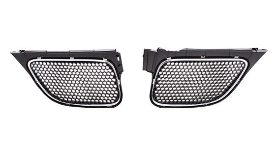 GRILLE LH UPPER MATTE-DARK GRAY W/CHROME MLDG