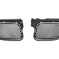 GRILLE LH UPPER MATTE-DARK GRAY W/CHROME MLDG