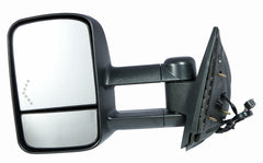 DOOR MIRROR LH POWER HTD TEXTURED TRAILER TOW TYPE TELESCOPIC W/SIGNAL MANUAL FOLDING