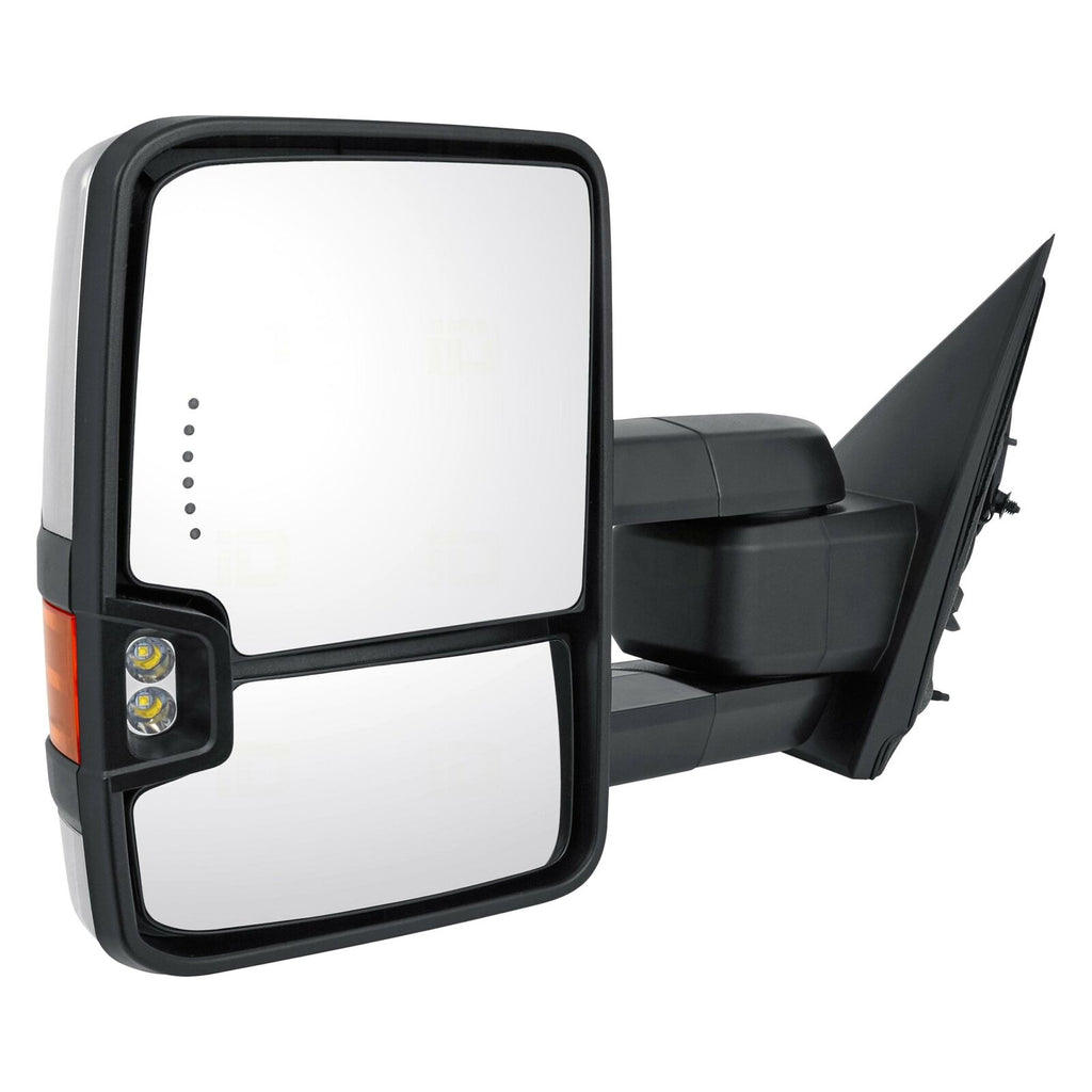 DOOR MIRROR LH POWER HTD TOW TYPE W/MEMORY/SIDE MARKER/IN-GLASS TURN SIGNAL/CARGO SPOTLIGHT