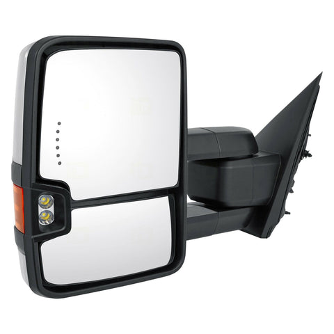 DOOR MIRROR LH POWER HTD TOW TYPE W/MEMORY/SIDE MARKER/IN-GLASS TURN SIGNAL/CARGO SPOTLIGHT