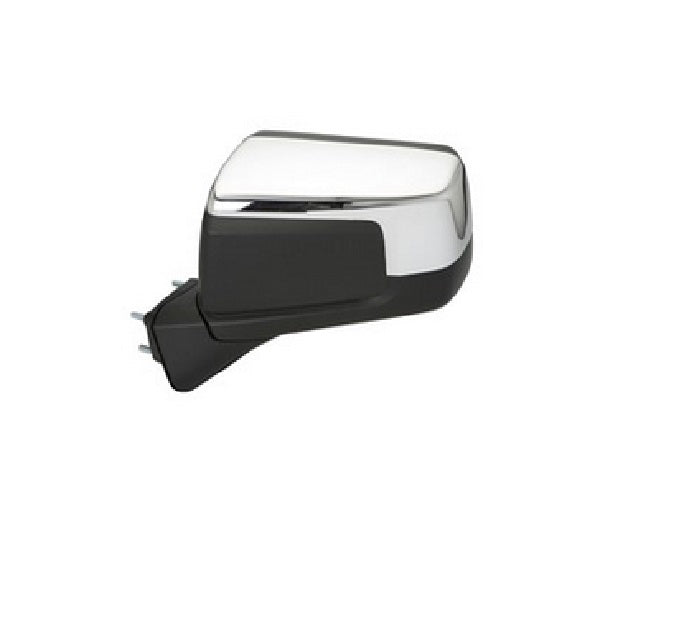 DOOR MIRROR LH POWER CHROME HTD W/ SPOTTER MIRROR